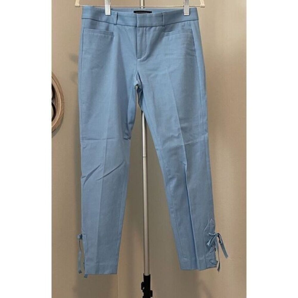 Banana Republic Pants Women's‎ 2 Blue Sloan Capri Lace Up Career Low Rise EUC!